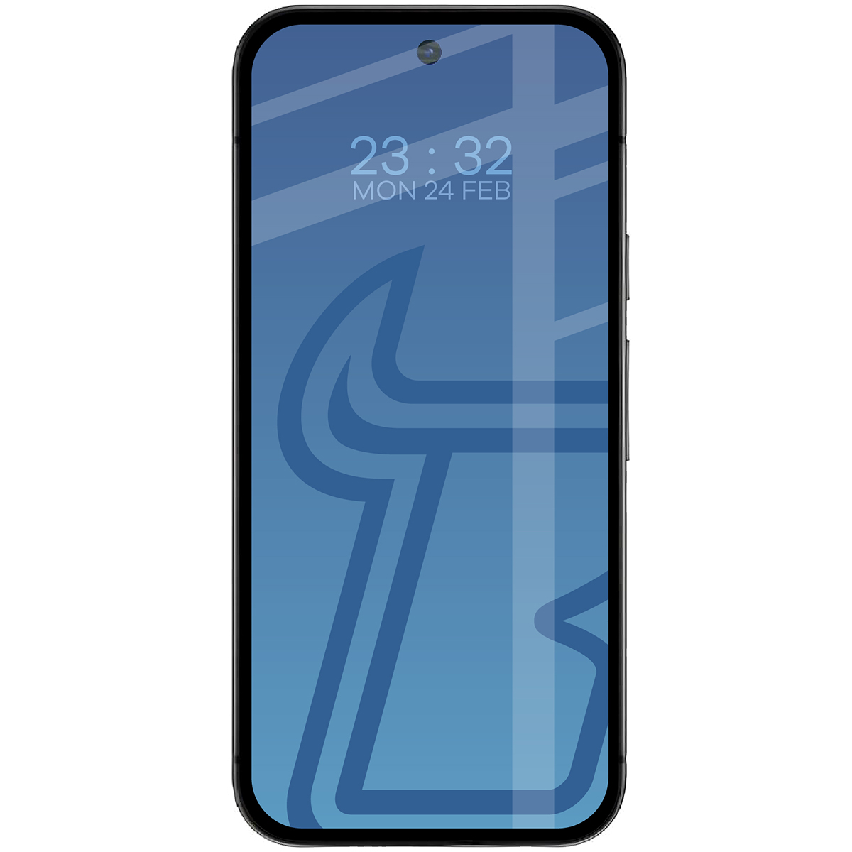 Wizualizacja na telefonie z nałożonym szkłem hartowanym Bizon Glass Edge